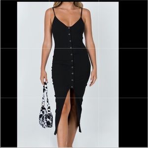 PRINCESS POLLY “muir midi dress black”